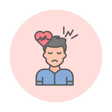 Taşikardi. Web simgesi basit illüstrasyon 