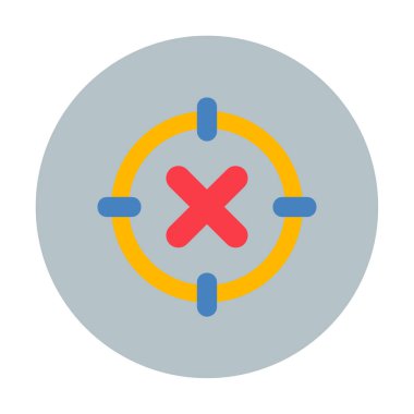  Çember simgesinde konsantrasyon ya da çapraz çizgi yok, vektör illüstrasyonu 