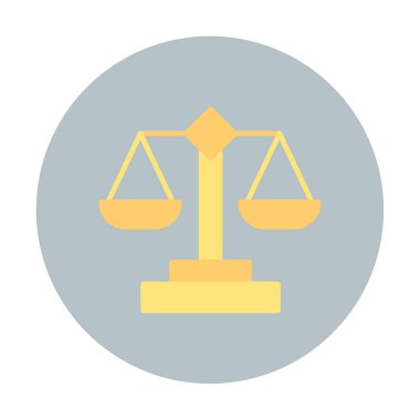  Adalet ölçeği basit web simgesi vektör illüstrasyonu