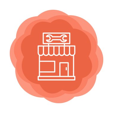 Araba Tamirhanesi ikon vektör çizimi