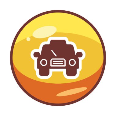 Basit taksi arabası simgesi, vektör illüstrasyonu