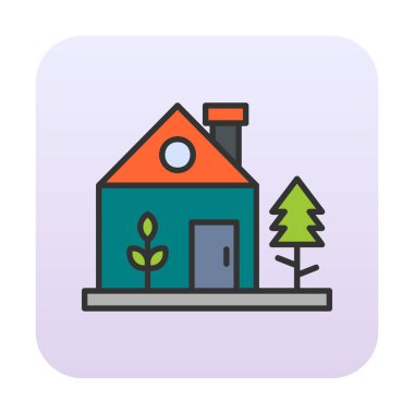 Ağ ve mobil uygulama tasarımınız için beyaz arkaplanda izole edilmiş yeşil ev simgesi vektörü, ev logosu kavramı