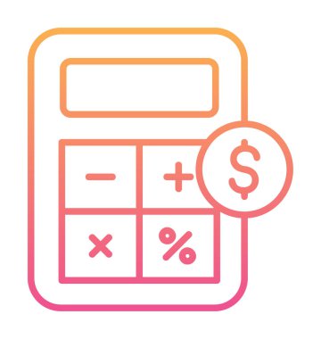 hesap makinesi düz simgesi, vektör illüstrasyonu