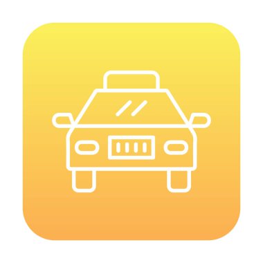 Basit taksi arabası simgesi, vektör illüstrasyonu