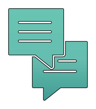 Sohbet ileti simgesi, vektör illüstrasyonu 