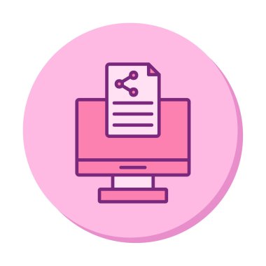 Simge vektör çizimi paylaşım dizaynlı bilgisayar