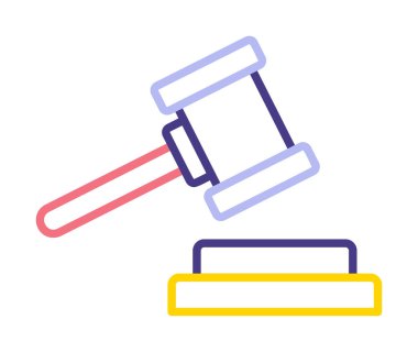 Adalet hukuku simgesi vektör illüstrasyonu