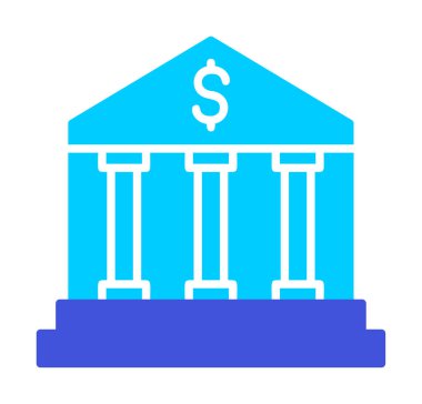 Banka simgesi, vektör illüstrasyonu 