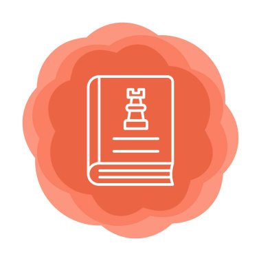 Satranç taşı simgesi, vektör illüstrasyonlu kitap