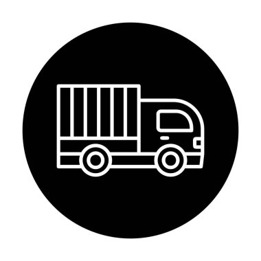 dağıtım kamyonu simgesi, vektör illüstrasyonu