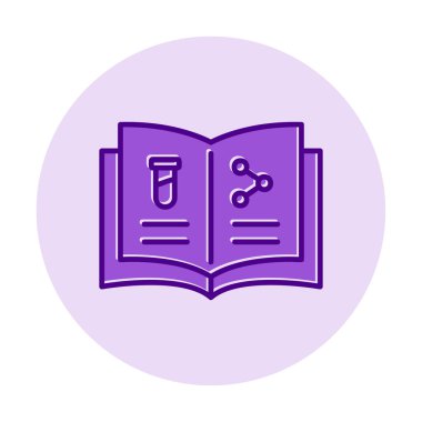 Kimya kitabı simgesinin vektör illüstrasyonu                       