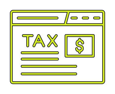 beyaz üzerinde vergilendirme web sitesi simgesi vektör çizimi 