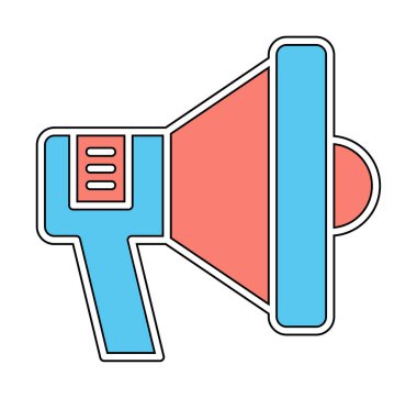 megafon simgesi vektörü web ve mobil tasarımınız için beyaz arkaplanda izole edilmiş, megafon logosu konsepti 