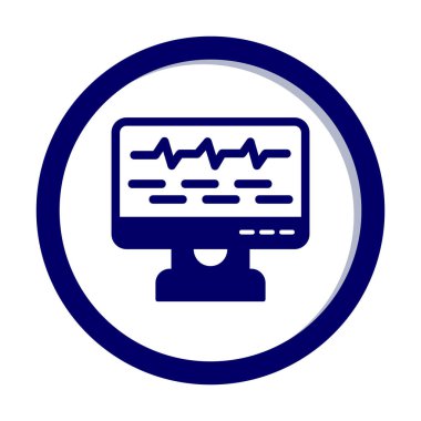 Ses çizgisi simgesi ile bilgisayar izleyicisinin vektör illüstrasyonu