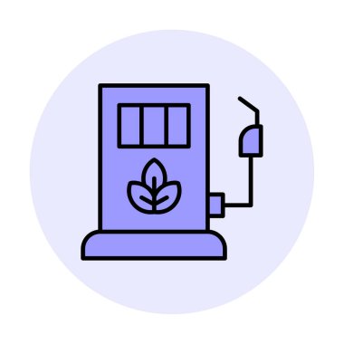 benzin istasyonu web simgesi, vektör illüstrasyonu