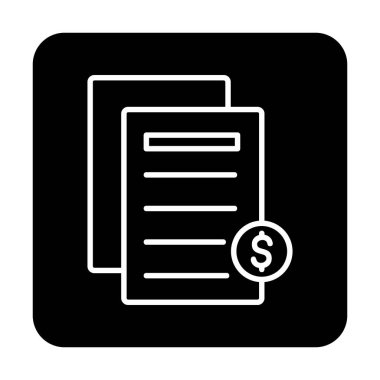 Bill düz simgesi, vektör illüstrasyonu