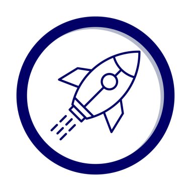 Girişim konsepti, roket simgesi, düz tasarım 