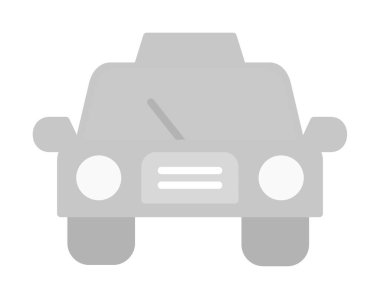 Basit taksi arabası simgesi, vektör illüstrasyonu