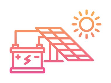 Güneş enerjisi ikon vektör illüstrasyonu