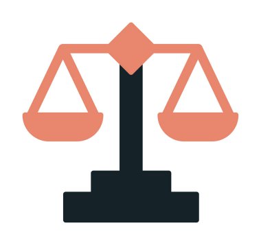  Adalet ölçeği basit web simgesi vektör illüstrasyonu