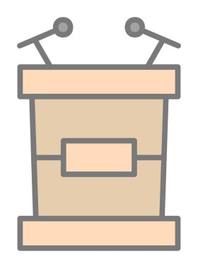 Modern Tribune simgesinin vektör çizimi                     