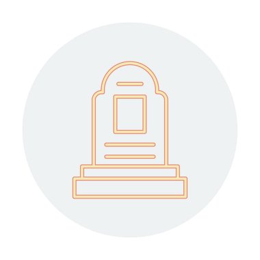 mezar taşı düz simgesi, vektör illüstrasyonu