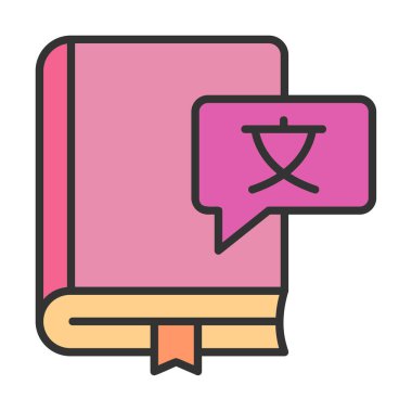 çevirmen sözlük vektör illüstrasyonu 