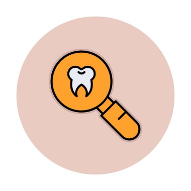 Diş kontrolü vektörü düz renk simgesi            