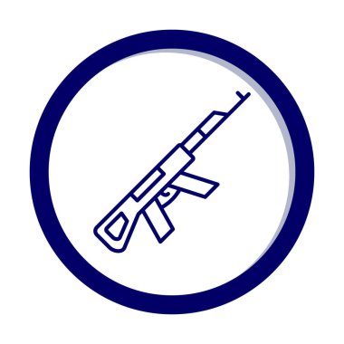 Ak47 askeri silah ikonu vektör illüstrasyonu