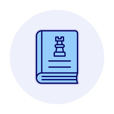 Satranç taşı simgesi, vektör illüstrasyonlu kitap