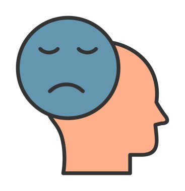 düz Üzüntü simgesi vektör çizimi tasarımı