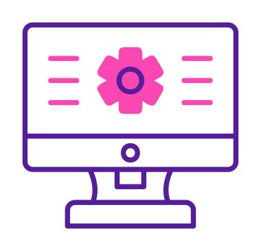 bilgisayar izleme simgesi, vektör illüstrasyonu basit tasarım