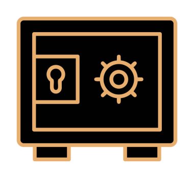 Güvenli kutu simgesi, vektör illüstrasyonu 