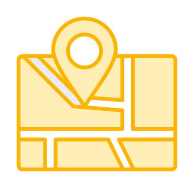 Konum iğnesi, vektör illüstrasyonlu harita simgesi