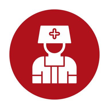 hemşire vektörü düz renk simgesi