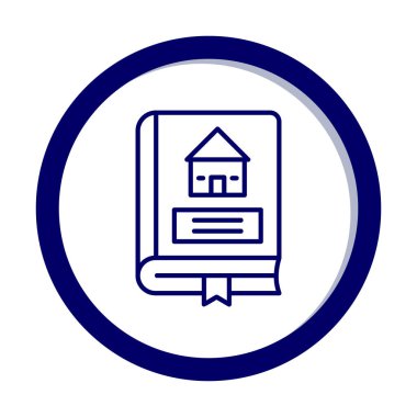 Mimarlık Kitabı düz simgesi, vektör illüstrasyonu 