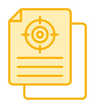 Hedef simgeye sahip bir belgenin vektör illüstrasyonu 