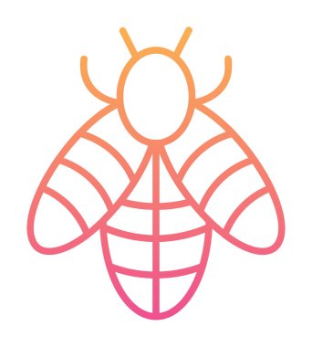 Şirin Arı simgesi, vektör çizim        