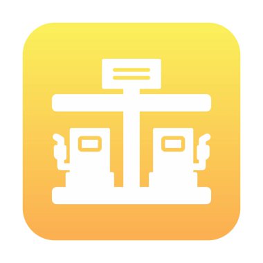 Modern Yakıt İstasyonu simgesinin vektör çizimi                  