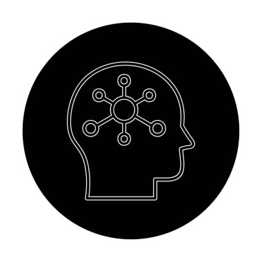 Psikoloji işaret tasarımlı beyin simgesi