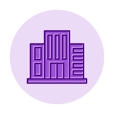 Otel binası ikon vektör illüstrasyonu                 