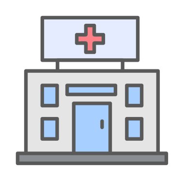Tıp hastanesi vektör illüstrasyonu                             
