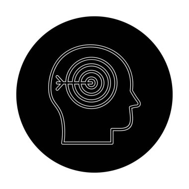 baş hedef simgesi, vektör illüstrasyonu 