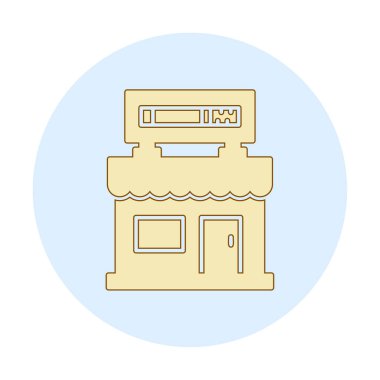 dükkan simgesi, vektör illüstrasyonu basit tasarım