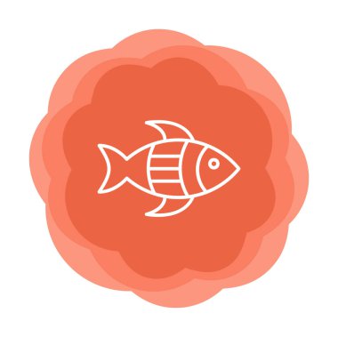 balık yassı simgesi, vektör illüstrasyonu