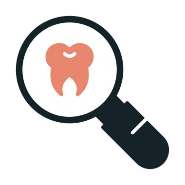 Diş kontrolü vektörü düz renk simgesi            