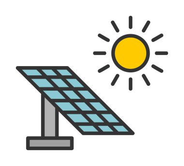 Güneş paneli ikon vektör illüstrasyonu 