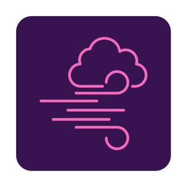 Bulutlu rüzgar simgesi, vektör illüstrasyonu 