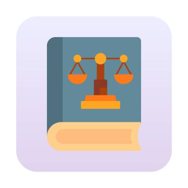 Adalet kitabı simgesi, vektör illüstrasyonu