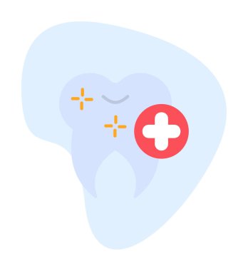 Sağlıklı diş kutsal kişilerin resmi, vektör çizim    